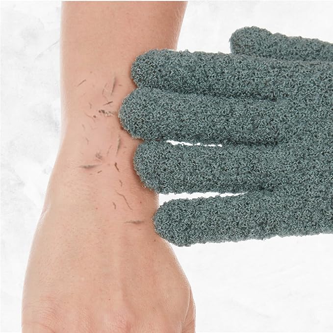 4 Pairs Exfoliating Gloves, 100% Nylon, Dual Texture Body Scrub for Spa, Massage & Dead Skin Removal, Multi-Color Shower Bath Accessories (Orchid/Fern Green)