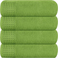 GLAMBURG Ultra Soft 4 Pack Oversized Bath Towel Set 27x54 inches, 100% Cotton Bath Towels, Highly Absorbant Compact Quickdry & Lightweight Towel, Ideal for Gym Travel Camp Pool - Kiwi Green