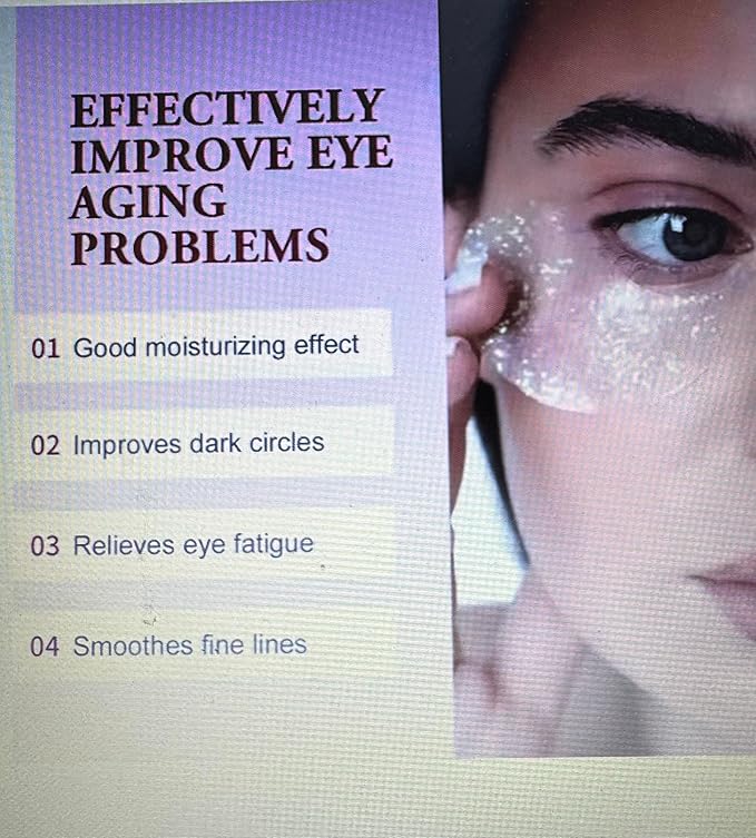 60 Count Hydrogel Eye Patches, to Improve Dark Under Eye Circles, Lifting and Soothing of the Skin, Fights Wrinkles and Fine Lines