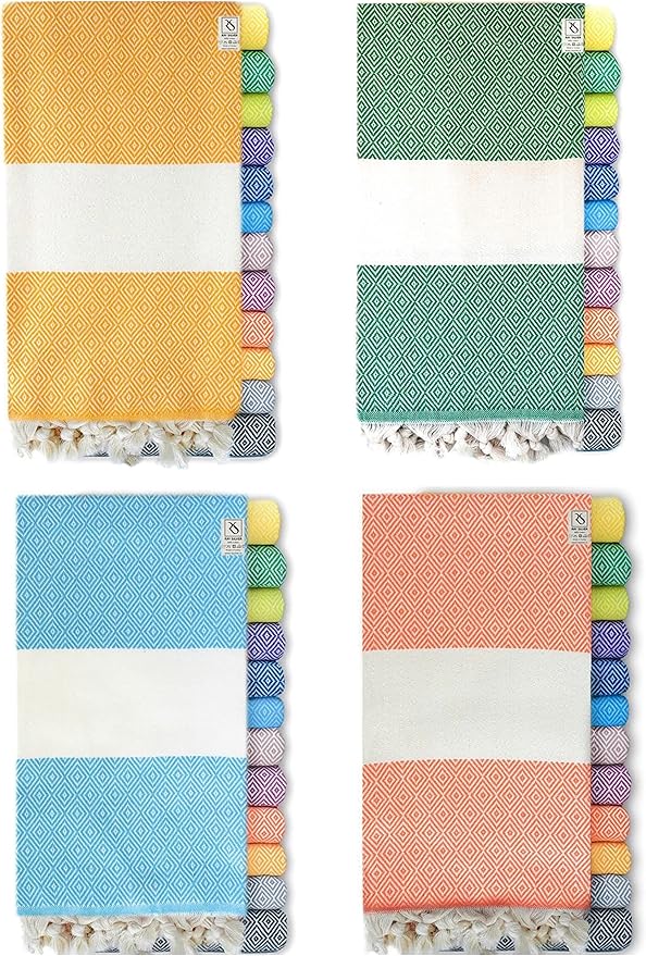 Turkish Beach Towels Oversized Clearance XL 40x71- Sand Free Beach Towel- 100% Cotton Soft Quick Dry Towel- Extra Large Travel and Pool Towels for Adults- Cloud Sandproof