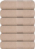 Belizzi Home Ultra Soft 6-Piece Hand Towel Set 16x28-100% Ringspun Cotton - Durable & Highly Absorbent Hand Towels - Ideal for use in Bathroom, Kitchen, Gym, Spa & General Cleaning - Tan