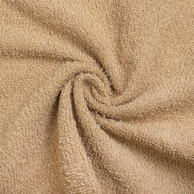 Basic Wash Cloths 12x12 Inches – Pack of 12 – Beige Color – Soft and Absorbent Multipurpose Cotton Washcloths for Bathroom, Spa, Gym, Salon, Hotel, and Everyday Use