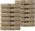COTTON CRAFT Ultra Soft Washcloths - 12 Pack - 12x12-100% Cotton Facecloths - Baby Wash Cloths - Absorbent Quick Dry Everyday Luxury Hotel Bathroom Kitchen Spa Gym Pool Camp Dorm - 580 GSM - Linen