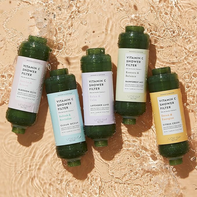 VOESH Vitamin C Shower Filter, Lavender Land, Shower Aromatherapy, Water Purifier, Water Softener, Vegan Probiotics, Spa Shower Head, Water Filter, Shower Self-Care