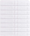 GREEN LIFESTYLE Luxury Bath Towel - White Large Bath Towels Pack for Spa, Gym, Bathroom, Hotel - 86% Cotton 14% Polyester -Super Soft, Thick and Absorbent 24 x 50 Bulk Bath Towel - (8-Pack)