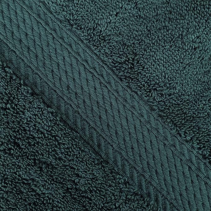 SUPERIOR Egyptian Cotton Pile 8 Piece Towel Set, Includes 2 Bath, 2 Hand, 4 Face Towels/Washcloths, Ultra Soft Luxury Towels, Thick Plush Essentials, Guest Bath, Spa, Hotel Bathroom, Teal
