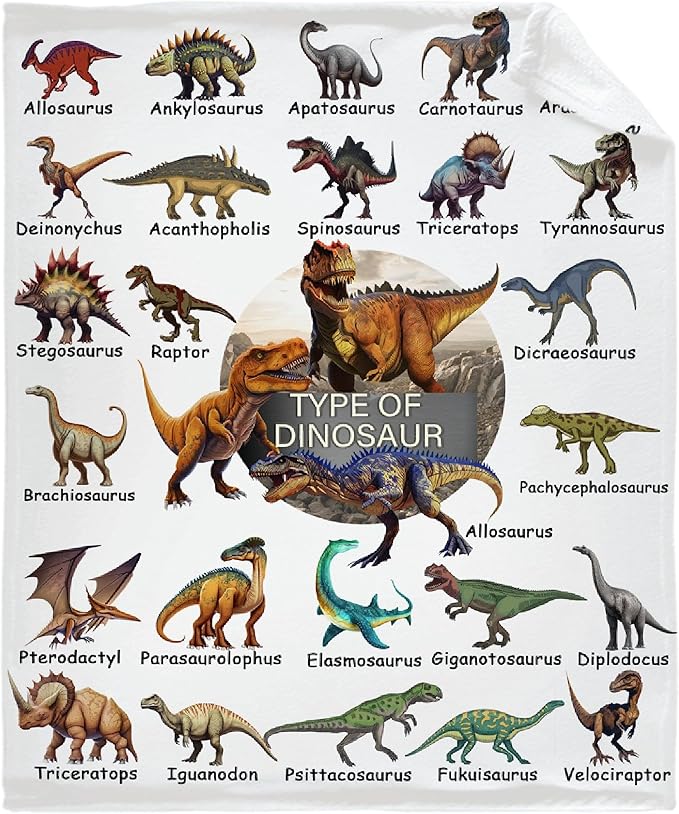Dinosaur Blanket Flannel Fleece Blanket Throw Couch Microfiber Soft Cozy Lightweight Luxury Bed Blanket 120"x90"for Family