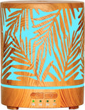 Essential Oil Diffuser Metal Aromatherapy Oil Diffusers for Large Room,Water Plants Pattern Ultrasonic Cool Mist Diffuser with Waterless Auto Shut-Off Protection,for Home Office,300ML