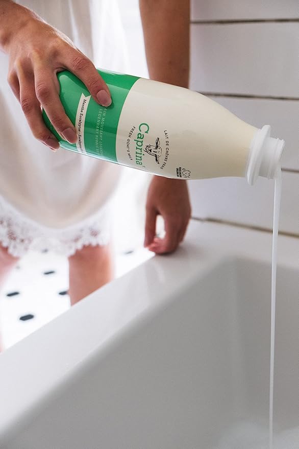 Caprina by Canus Legendary Bubble Bath with Fresh Canadian Goat Milk Gentle Soap Moisturizing Vitamin A, B2, B3 More, Lavender Oil, 27.1 Fl Oz