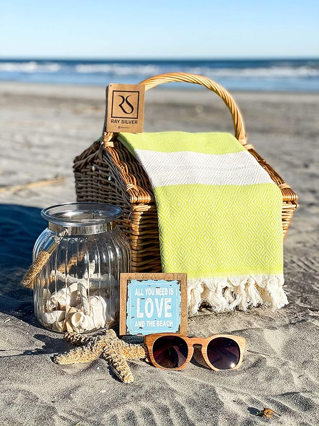 Turkish Beach Towel Oversized Clearance XL 40x71- Sand Free - 100% Cotton Soft Quick Dry - Extra Large Blanket Travel and Pool Towels for Adults- Cloud Sandproof, Beach Essentials for Women