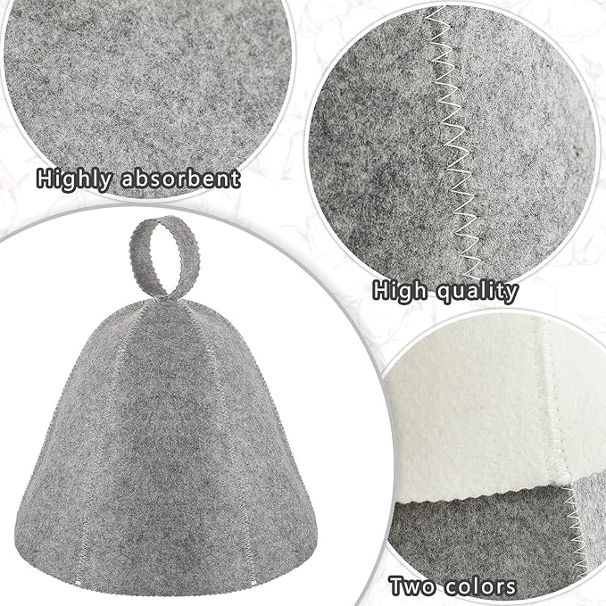 JaGely Sauna Hat for Men Women Sauna Hat Vaporarium Cap Russian Banya Cap for Bath House Accessories