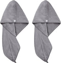 POLYTE Microfiber Hair Turban Wrap Drying Towel (12x28 Large, 2 Dark Gray)