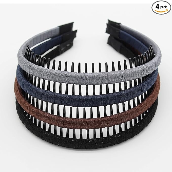 JOBAND Fashion hair Accessories Hair band headbands for women/Girls Non-slip hairband Comfy Hair Hoop Resin teeth Comb (4 Colors)