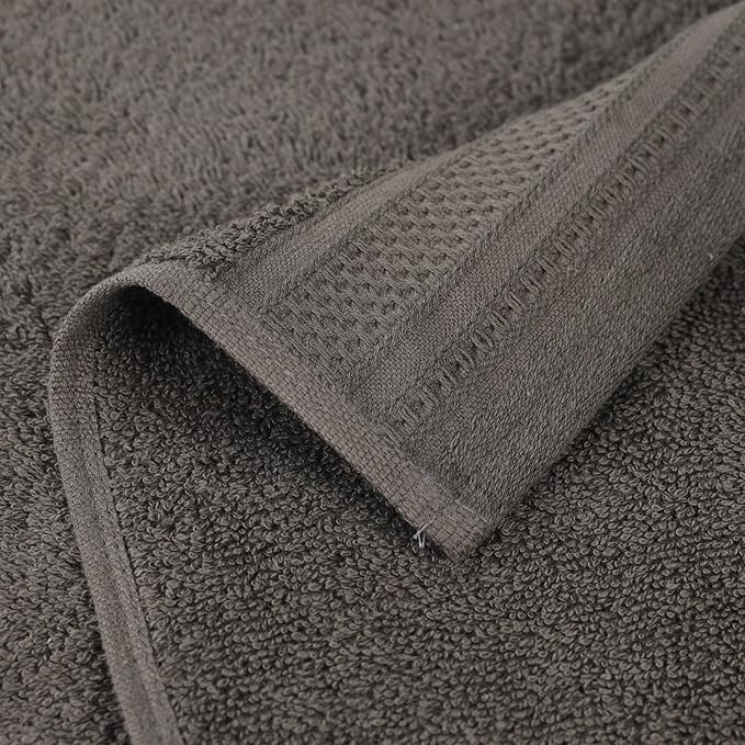 Superior Honeycomb Cotton Medium Weight Towels, for Guest Bath, Master Bathroom, Shower, Quick Dry, Adults, Home Essentials, Textured Waffle Border, Assorted Towel Set, 3 Piece Towel Set, Gunmetal