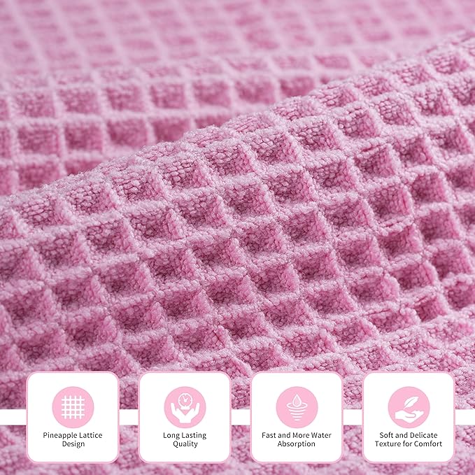 MICROFI Microfiber Waffle Bath Towels, 3 Pieces, Oversized, Soft, Absorbent, Fast Drying, Lint Free, Includes Bath, Face and Hand Towels 430 GSM