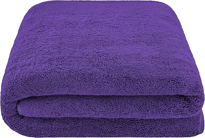 Cotton Paradise 100% Cotton 40x80 Oversized Bath Sheet, Extra Large Turkish Bath Towels for Bathroom, Purple Bathsheet