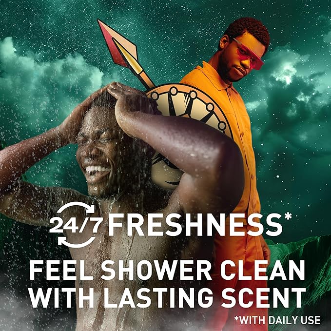 Old Spice Cleansing Body Wash for Men, 3X Defense, 24/7 Shower Fresh with Lasting Scent, 2-in-1 Body & Face Wash, Alphascentauri with Green Herbal Scent, 24 oz (Pack of 4)