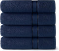 COTTON CRAFT Ultra Soft Bath Towels - 4 Pack Extra Large Bath Towels - Oversized 30x54 - Absorbent Everyday Luxury Hotel Spa Gym Shower Beach Pool Camp Dorm - 100% Cotton - 580 GSM - Navy