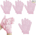 4 Pairs Bath Gloves, Body Scrub Mitts, Shower Scrubber Gloves for Shower Spa Massage & Body Scrub for Women Bath Spa Accessories (Pink, S)