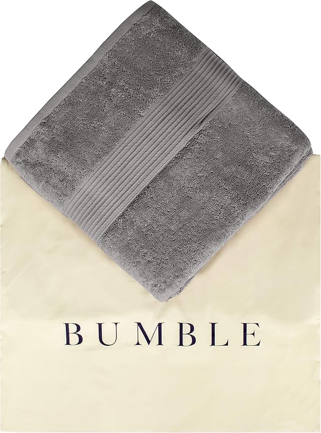 Luxury Oversized Bath Towels | 650 GSM, 34" x 56" | Hotel Quality, Soft & Highly Absorbent | Quick Dry, Thick, Combed Cotton Bathroom Towels | Grey - 4 Pack