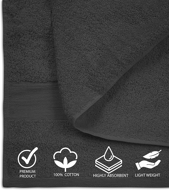 Softolle 100% Cotton Luxury Bath Sheets - Pack of 2 (35" x 70") | Super Soft, Quick-Dry & Highly Absorbent Towels for Bathroom, Home, Spa & Gym (Grey)