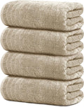 Tens Towels Pack of 4 Extra Large Bath Towels 30 x 60 Inches, 100% Cotton, Larger & Lighter Weight, Quicker to Dry, Super Soft and Absorbent, Perfect for Bathroom, Beige
