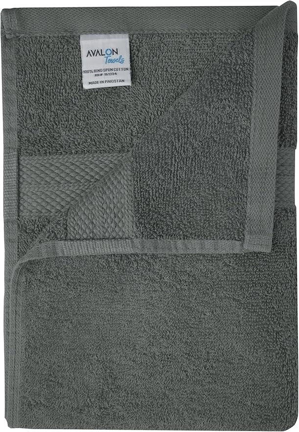 Avalon Towels Bath Towels for Bathroom 100% Cotton Grey Bathroom Towels Pack of 12 (24x48 inches) - Quick Drying Bath Towels Set Small, Light Weight & Absorbent Perfect Gym & Pool Towel Set