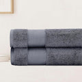 BIOWEAVES 100% Organic Cotton Bath Sheet Set of 2 | Soft Oversized Bath Towels | 700 GSM Premium Bath Towel Sheet Set GOTS Certified - Charcoal