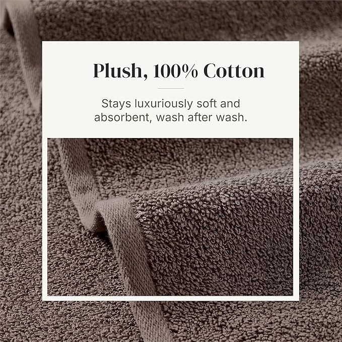Modern Threads Pax 6-Piece Reversible Yarn Dyed Jacquard Towel Set - Bath Towels, Hand Towels, & Washcloths - Super Absorbent & Quick Dry - 100% Combed Cotton, Khaki