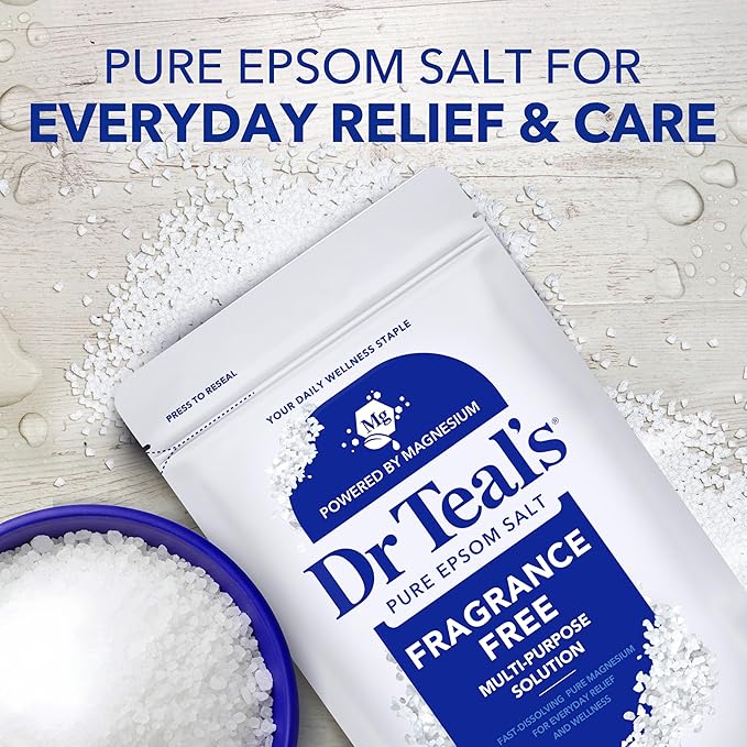 Dr Teal's Epsom Salt Magnesium Soak, Fragrance Free, 4 lbs