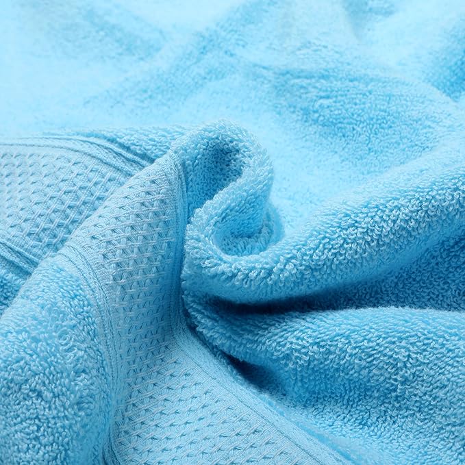 Cotton Bath Towels Set, 2-Piece Set(27x55 Inches) Super Absorbent Quick Drying, Soft,Suitable for Bathroom, spas, Gyms,Gift(Rose Pink,Sky Blue)