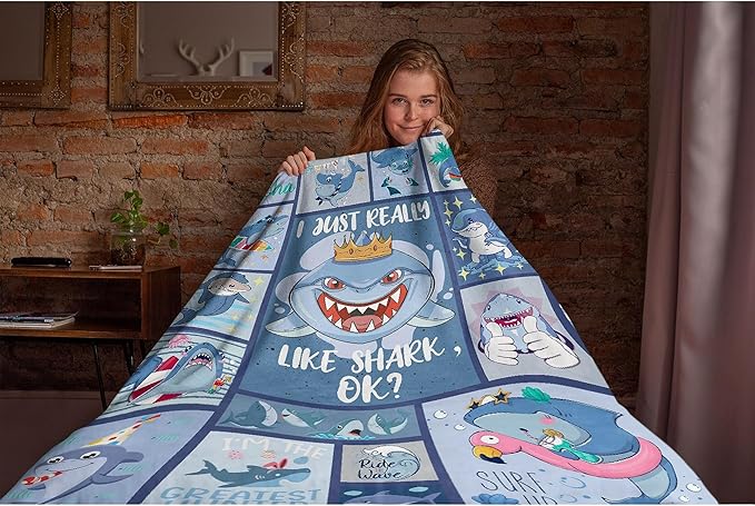 Fish Flannel Fleece Blanket Throw Couch Microfiber Soft Cozy Lightweight Luxury Bed Blanket 40"x30"for Pet