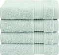 Cotton Paradise 100% Cotton Turkish Washcloth Set for Bathroom, 4 Piece Soft Absorbent Small Towels Wash Rags, Mint