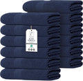 Commercial Bulk Pack of 12 Bath Towels – 100% Cotton Terry 24" x 48" – Ideal for Hotels, Salons, Gyms, Spas & Institutional Use – Navy Blue