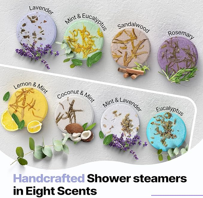 Shower Steamers Aromatherapy Birthday Gifts for Women - SWCANDY 8 Pcs Mothers Day Gifts, Mom Wife Daughter Grandma Sister Her Self Care with Natural Essential Oils Relaxation Home SPA Travel Holidays
