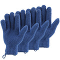 2 Pairs Bath Exfoliating Gloves for Men and Women – CLEEDY 4 Pcs Heavy and Large Exfoliating Gloves Scrubbing for Shower, Spa, Massage - Scrub Exfoliating Mitts for Body, Face, Hand and Foot (Blue)