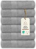 Large Bath Towels Pack of 6 – 24" x 50", 100% Cotton Terry – Soft, Quick-Dry & Highly Absorbent – Light Grey Towels for Bathroom, Spa, Shower, Pool & Daily Use
