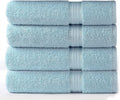 COTTON CRAFT Ultra Soft Bath Towels - 4 Pack XL Bathroom Towels - Oversized 30x54 - Absorbent Everyday Luxury Hotel Spa Gym Shower Beach Pool Travel Dorm - 100% Cotton Plush 580 GSM - Light Blue