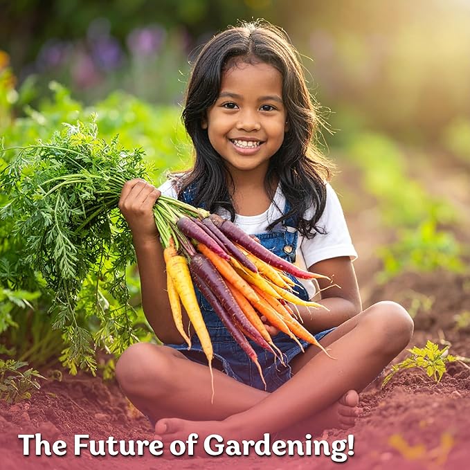 KVITER 1,000 Rainbow Carrot Seeds (Daucus Carota) - Baby Carrots Mix, Sweet & Tender Taste - Heirloom & Organic Carrots Seeds for Planting in Vegetable Garden, Raised Beds & Containers