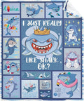 Fish Shark Flannel Fleece Blanket Throw Couch Microfiber Soft Cozy Lightweight Luxury Bed Blanket 80"x60"for Adult