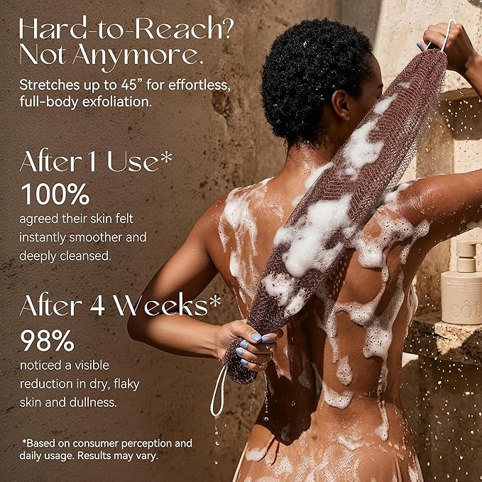 CORATED African Net Sponge Authentic, Shower Loofah Exfoliating Bath Net Sponge with Knots, Body Scrubber for Women and Men Daily Use Body Care, Travel Portable Bath Accessories for Bathroom