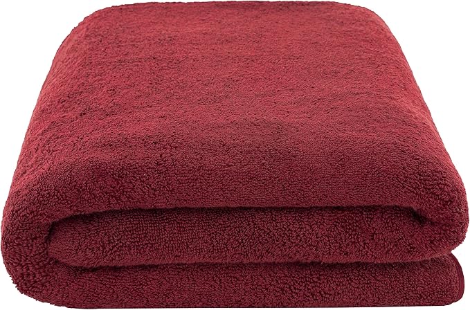 American Soft Linen 100% Cotton 600 GSM Turkish 40x80 Oversized Bath Towel Sheet, Extra Large Adult Towels for Bathroom, Bordeaux Red Bath Sheet