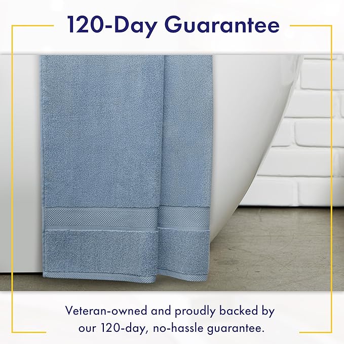 Alusa Home 100% Organic Luxury Bath Sheets - GOTS Certified - Extra Large 35x70 Inches (Pack of 2) Zero-Twist, Long-Staple Cotton Bath Sheet Set (Chambray)