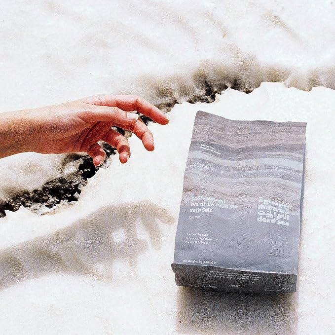 Dead Sea Salts for Soaking Relaxing Sea Salt Bath Soak for Body Rejuvenation - Natural Mineral Salts - Coarse Dead Sea Salt Unscented Bath Salts for Women & Men (8.82 oz)