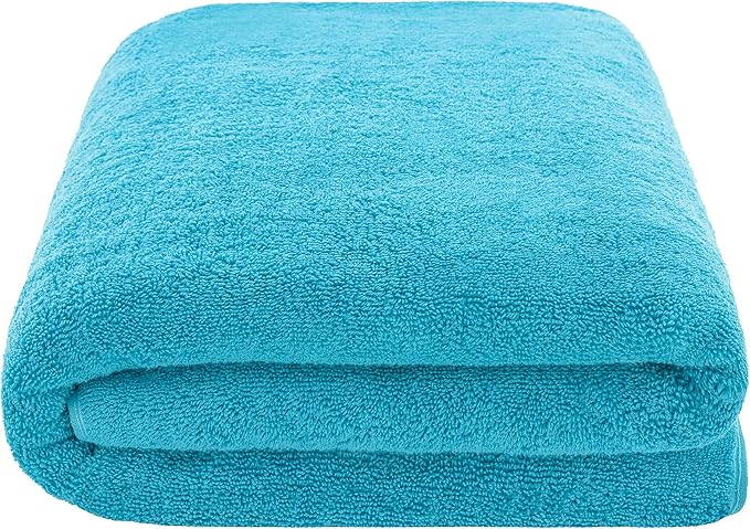 Cotton Paradise 100% Cotton 40x80 Oversized Bath Sheet, Extra Large Turkish Bath Towels for Bathroom, Aqua Blue Bathsheet