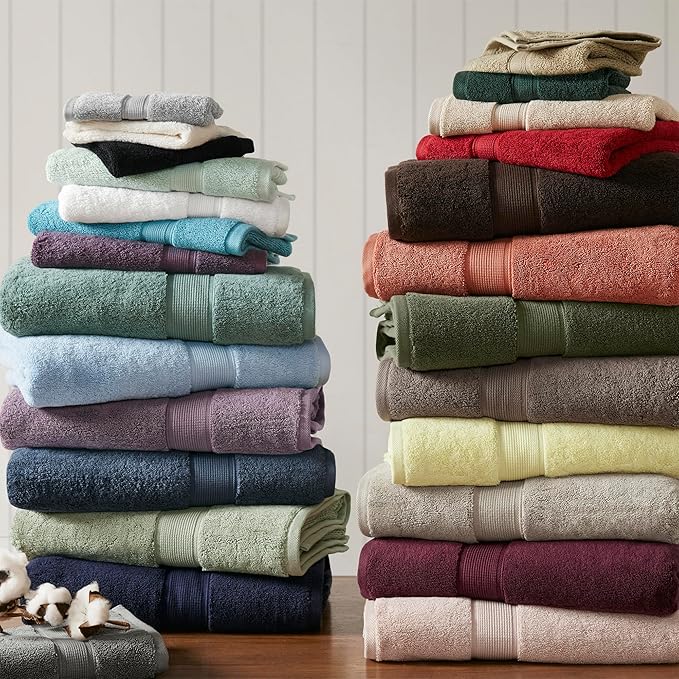 Madison Park 800GSM Bathroom Towel Set of 8 100% Cotton Bath Towel Set for Bathroom Luxurious Highly Absorbent 2 Bath Towels 2 Hand Towels 4 Washcloths Quick Dry Spa Quality Blush