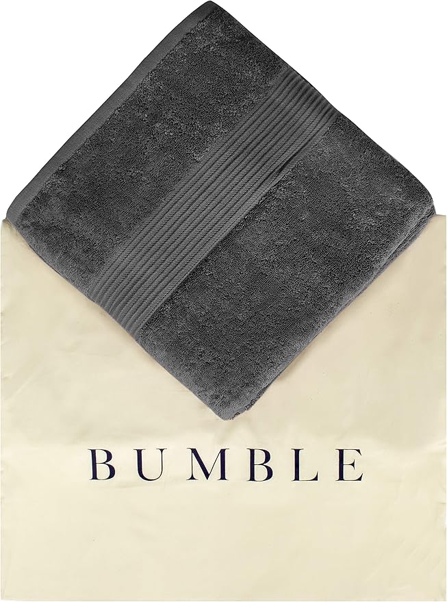 Luxury Oversized Bath Towels | 650 GSM, 34" x 56" | Hotel Quality, Soft & Highly Absorbent | Quick Dry, Thick, Combed Cotton Bathroom Towels | Dark Grey - 4 Pack