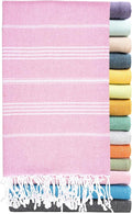 Ray Silver Turkish Beach Towel – 100% Cotton 40x71 Quick Dry Oversized Sand Free Lightweight Blanket for Travel Camping Bath Sauna Pool Gym Yoga (1pc - S-Pink)
