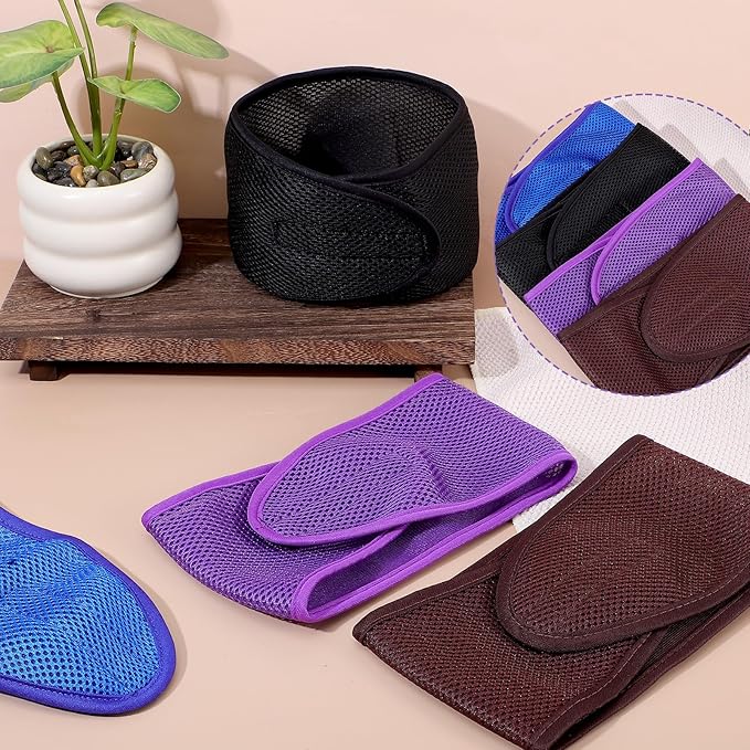 4 Pcs Mesh Hair Wraps for Black Women, Thicker Soft Head Wraps for Black Women Mesh Makeup Headbands Adjustable Stretchable Wrap Cap for Womens Long Short Hairs Sleeping Hair Scarf Cap Spa Headbands
