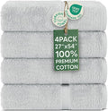 Chakir Turkish Linens | Hotel & Spa Quality 100% Cotton Premium Turkish Towels | Soft & Absorbent (4-Piece Bath Towels, Silver Gray)